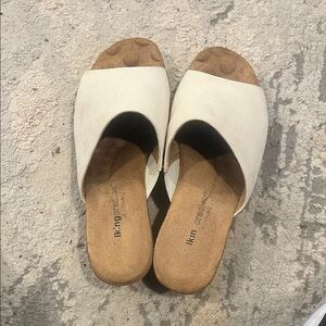 Walking Cradles Cream Open-Toe Mules